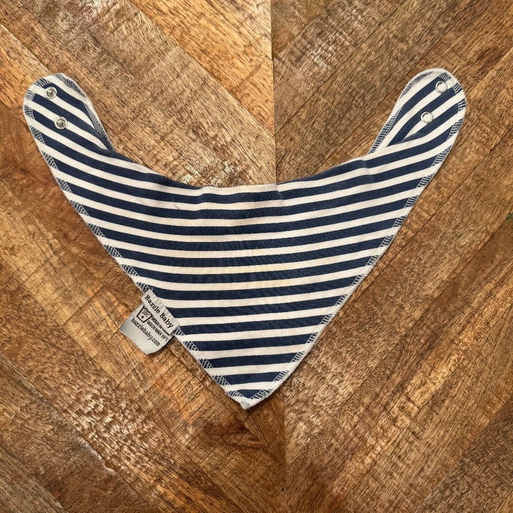 Navy and White Striped Bandana Bib - Bazzle Baby